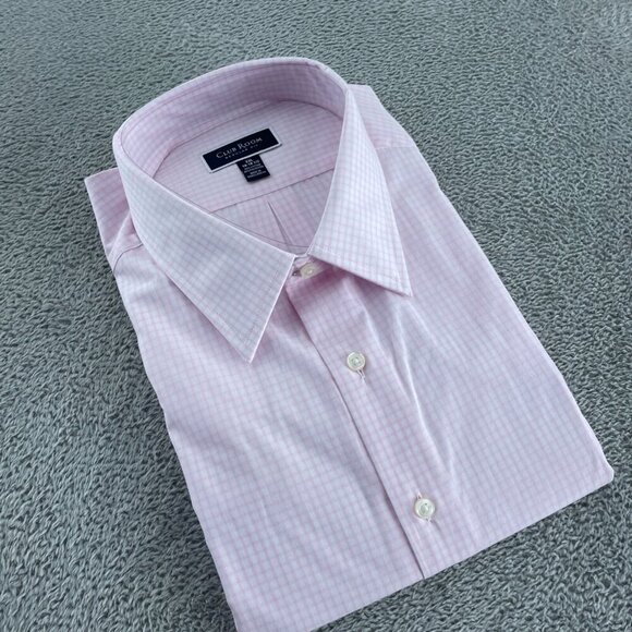 Club Room Regular Fit Pink Gingham Dress Shirt XXL NWT 5885 - Picture 1 of 6